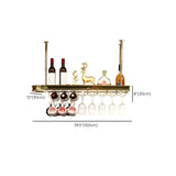 Minimalist Gold Oval Metal Hanging Bar Stackable Wine Rack Image - 46