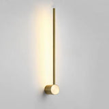 Minimalist Gold Vertical Bedroom LED Wall Sconce Image - 11
