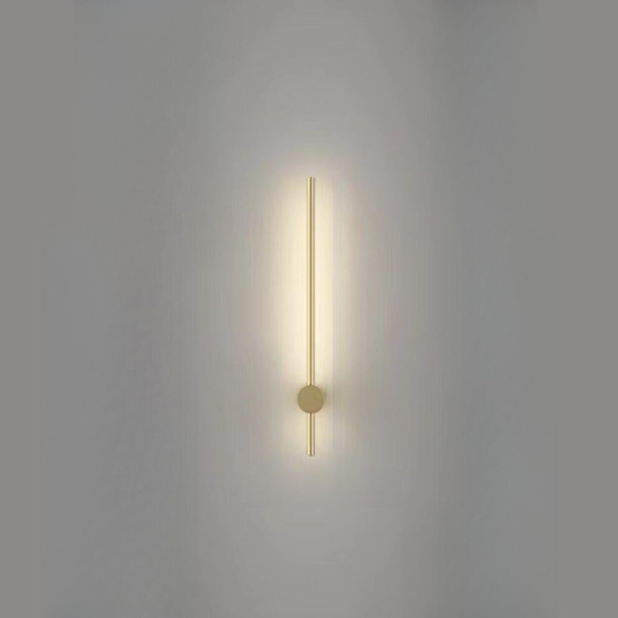 Minimalist Gold Vertical Bedroom LED Wall Sconce Image - 12