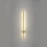 Minimalist Gold Vertical Bedroom LED Wall Sconce Image - 13