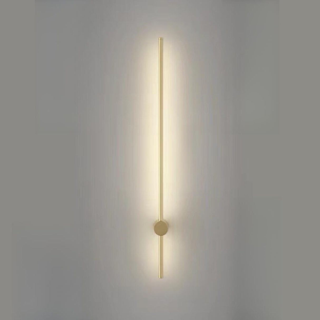 Minimalist Gold Vertical Bedroom LED Wall Sconce Image - 14