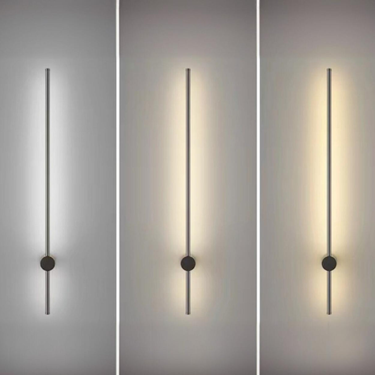Minimalist Gold Vertical Bedroom LED Wall Sconce Image - 17