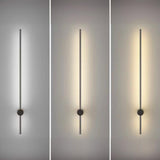 Minimalist Gold Vertical Bedroom LED Wall Sconce Image - 17