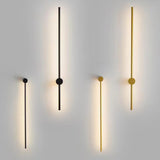 Minimalist Gold Vertical Bedroom LED Wall Sconce Image - 18