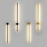 Minimalist Gold Vertical Bedroom LED Wall Sconce Image - 19