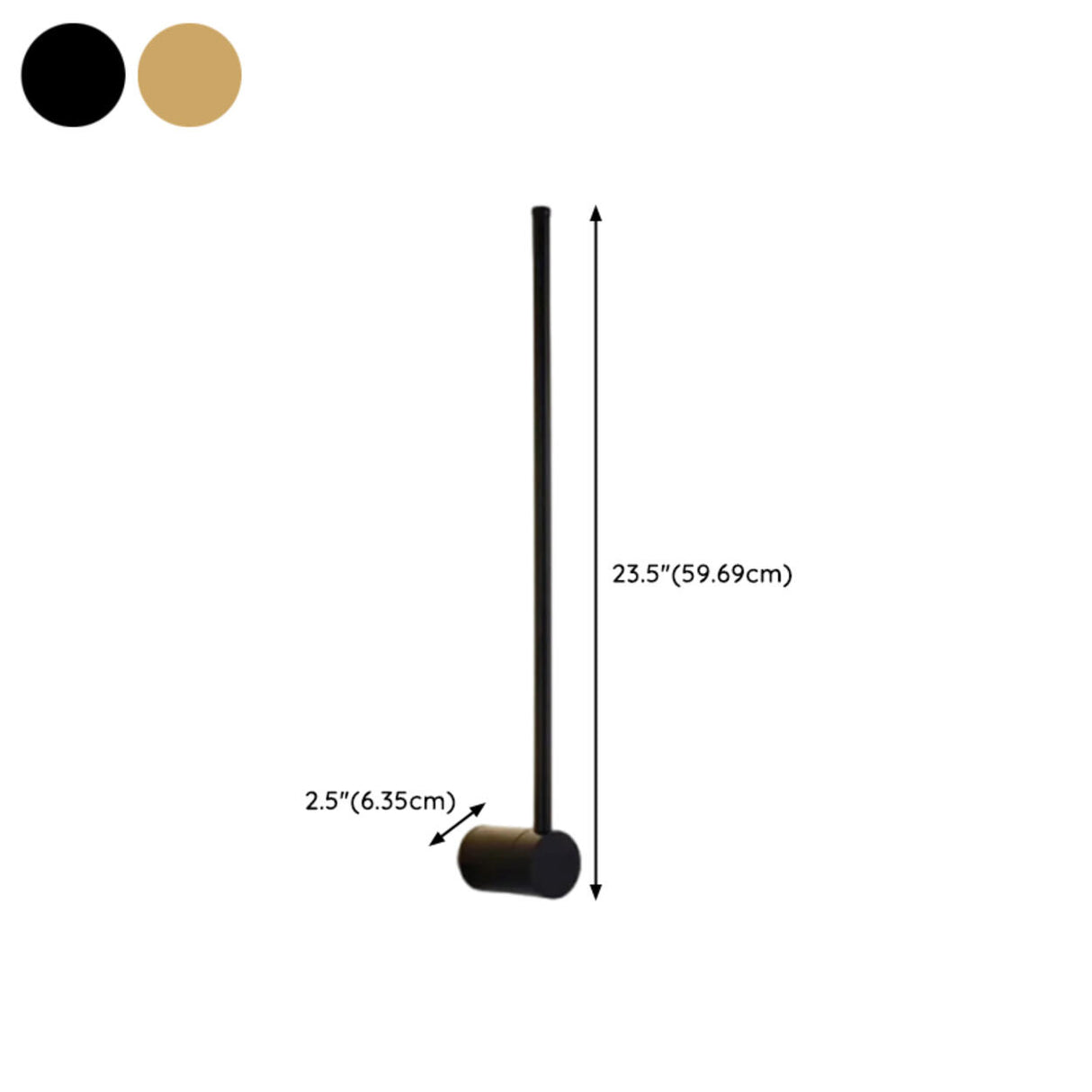 Minimalist Gold Vertical Bedroom LED Wall Sconce 