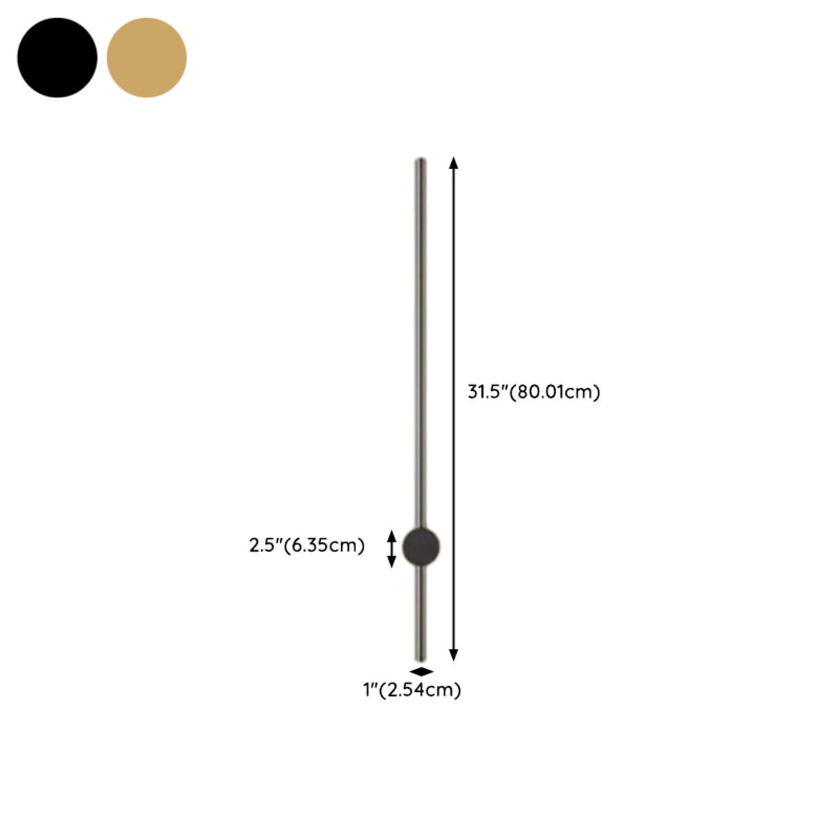 Minimalist Gold Vertical Bedroom LED Wall Sconce Image - 25