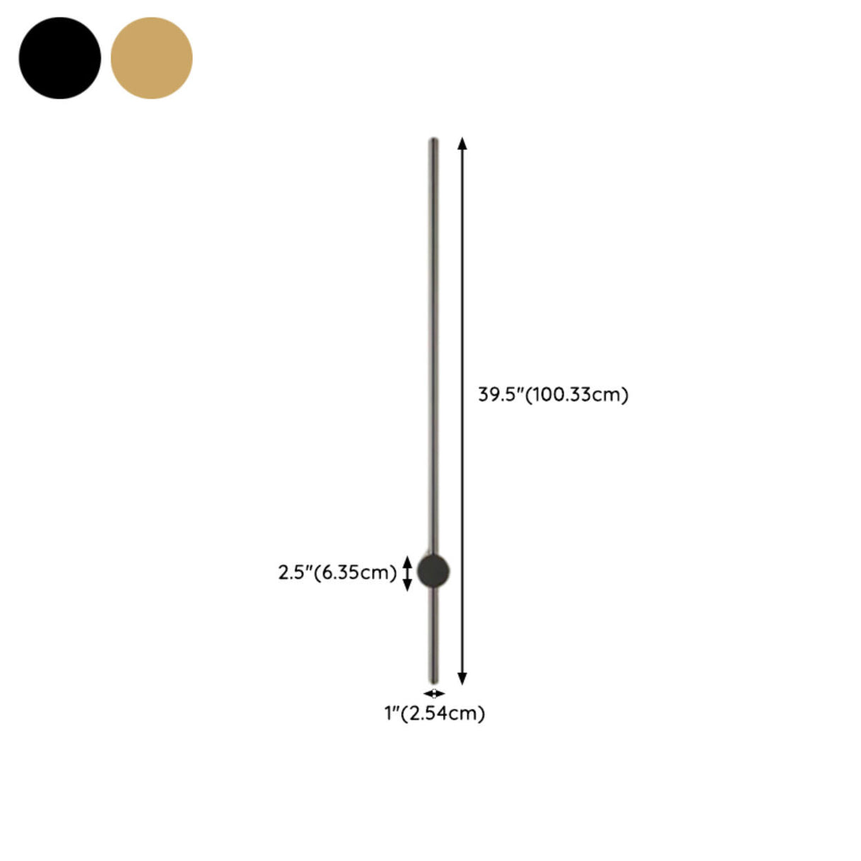 Minimalist Gold Vertical Bedroom LED Wall Sconce Image - 26