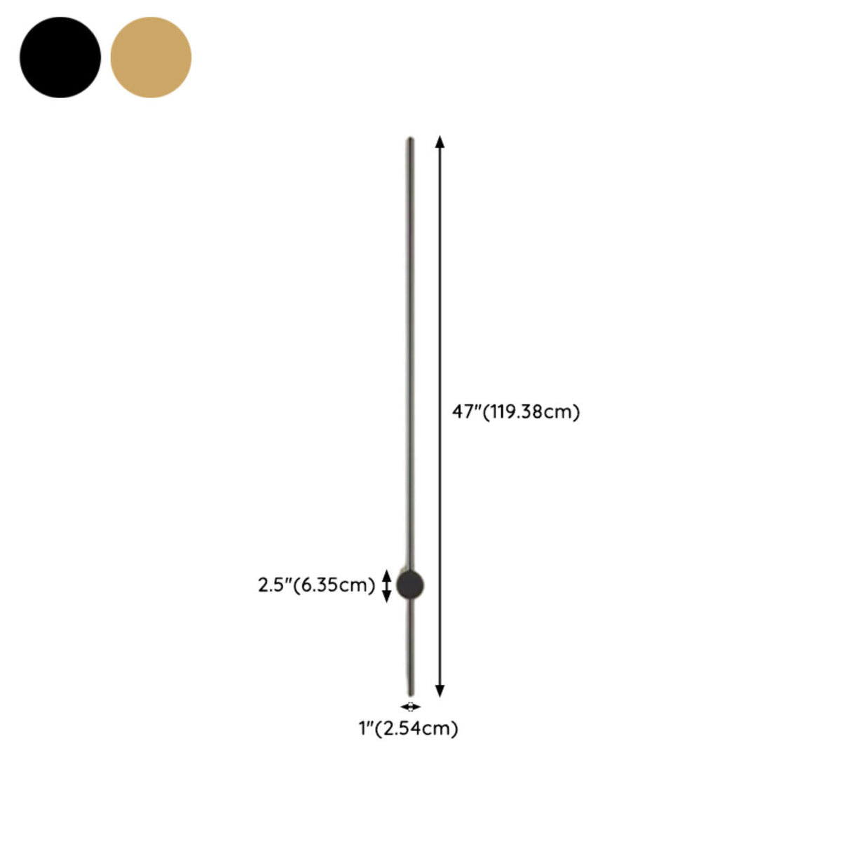 Minimalist Gold Vertical Bedroom LED Wall Sconce Image - 27