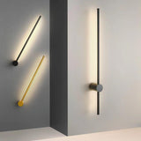 Minimalist Gold Vertical Bedroom LED Wall Sconce Image - 3