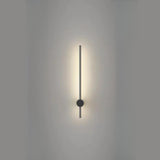 Minimalist Gold Vertical Bedroom LED Wall Sconce Image - 7