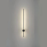 Minimalist Gold Vertical Bedroom LED Wall Sconce Image - 8