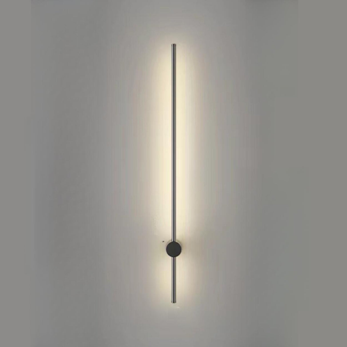 Minimalist Gold Vertical Bedroom LED Wall Sconce Image - 9