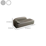 Minimalist Gray Leather Standard Right-Arm Chaise #size