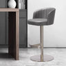 Minimalist Gray Rotatable Backrest Barrel Seat Bar Stool Image - 2