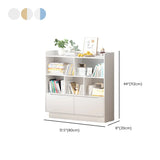 Minimalist Horizontal Closed Back Wood Bookcase White #size