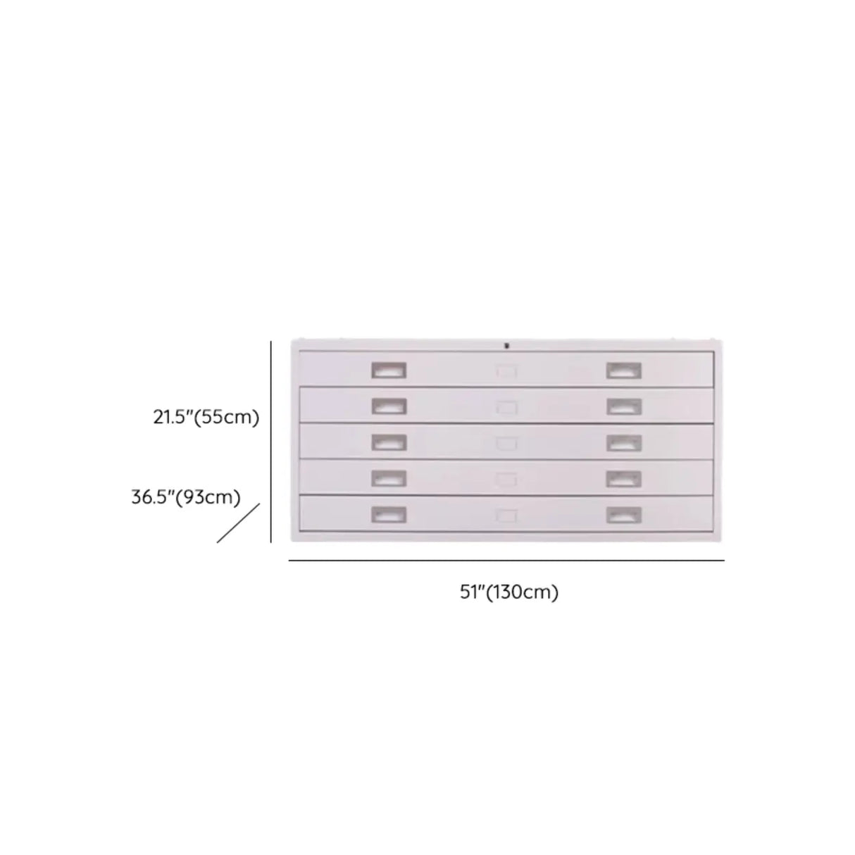 Minimalist Horizontal Steel Grey Filing Cabinet with Lock Image - 15