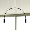 Minimalist Large Black Arched Metal LED Pendant Light Image - 1
