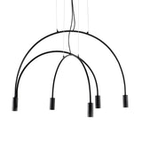 Minimalist Large Black Arched Metal LED Pendant Light Image - 13