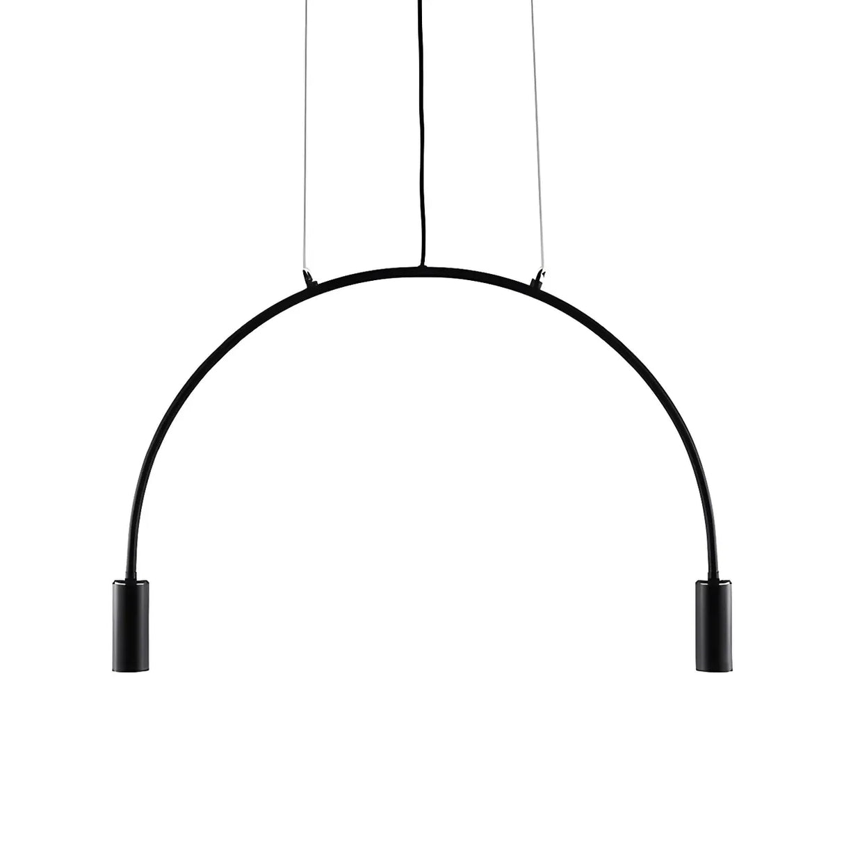 Minimalist Large Black Arched Metal LED Pendant Light Image - 4
