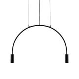 Minimalist Large Black Arched Metal LED Pendant Light Image - 4