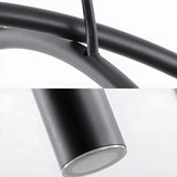 Minimalist Large Black Arched Metal LED Pendant Light Image - 5