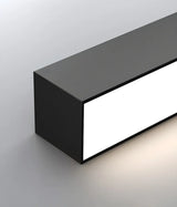 Minimalist Large Black Linear LED Flush Mount Light Image - 11