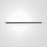 Minimalist Large Black Linear LED Flush Mount Light Image - 7