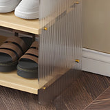 Minimalist Layered Wood Shoe Rack Brown 5 Tiers Storage Image - 12