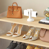 Minimalist Layered Wood Shoe Rack Brown 5 Tiers Storage Image - 14