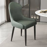 Minimalist Leather Solid Back Upholstered Dining Chairs Image - 13