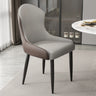 Minimalist Leather Solid Back Upholstered Dining Chairs Image - 15