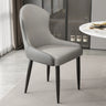 Minimalist Leather Solid Back Upholstered Dining Chairs Image - 18