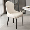 Minimalist Leather Solid Back Upholstered Dining Chairs Image - 2