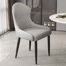 Minimalist Leather Solid Back Upholstered Dining Chairs Image - 3