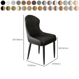 Minimalist Leather Solid Back Upholstered Dining Chairs #size