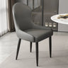 Minimalist Leather Solid Back Upholstered Dining Chairs Image - 5