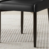 Minimalist Leather Upholstered Dining Chair with Wood Legs Image - 11