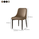 Minimalist Leather Upholstered Dining Chair with Wood Legs #size