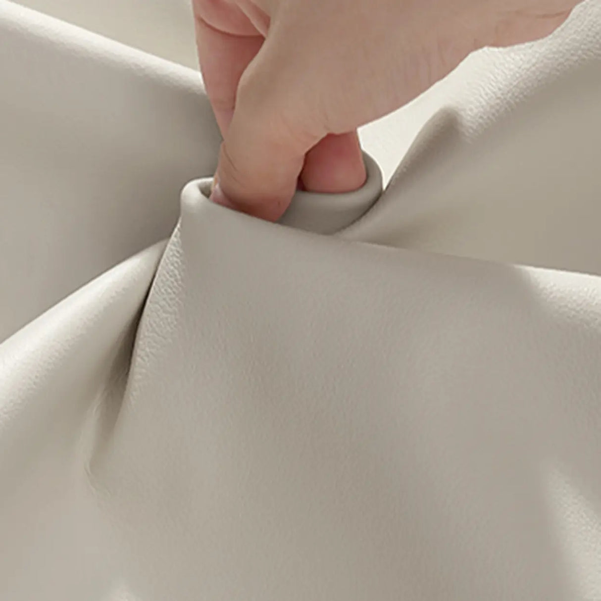 Minimalist Leather Upholstered Dining Chair with Wood Legs Image - 8