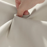 Minimalist Leather Upholstered Dining Chair with Wood Legs Image - 8