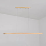 Minimalist LED Geometric Wood Island Hanging Light Image - 6