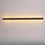 Minimalist Linear Long Outdoor LED Wall Light Black Image - 2