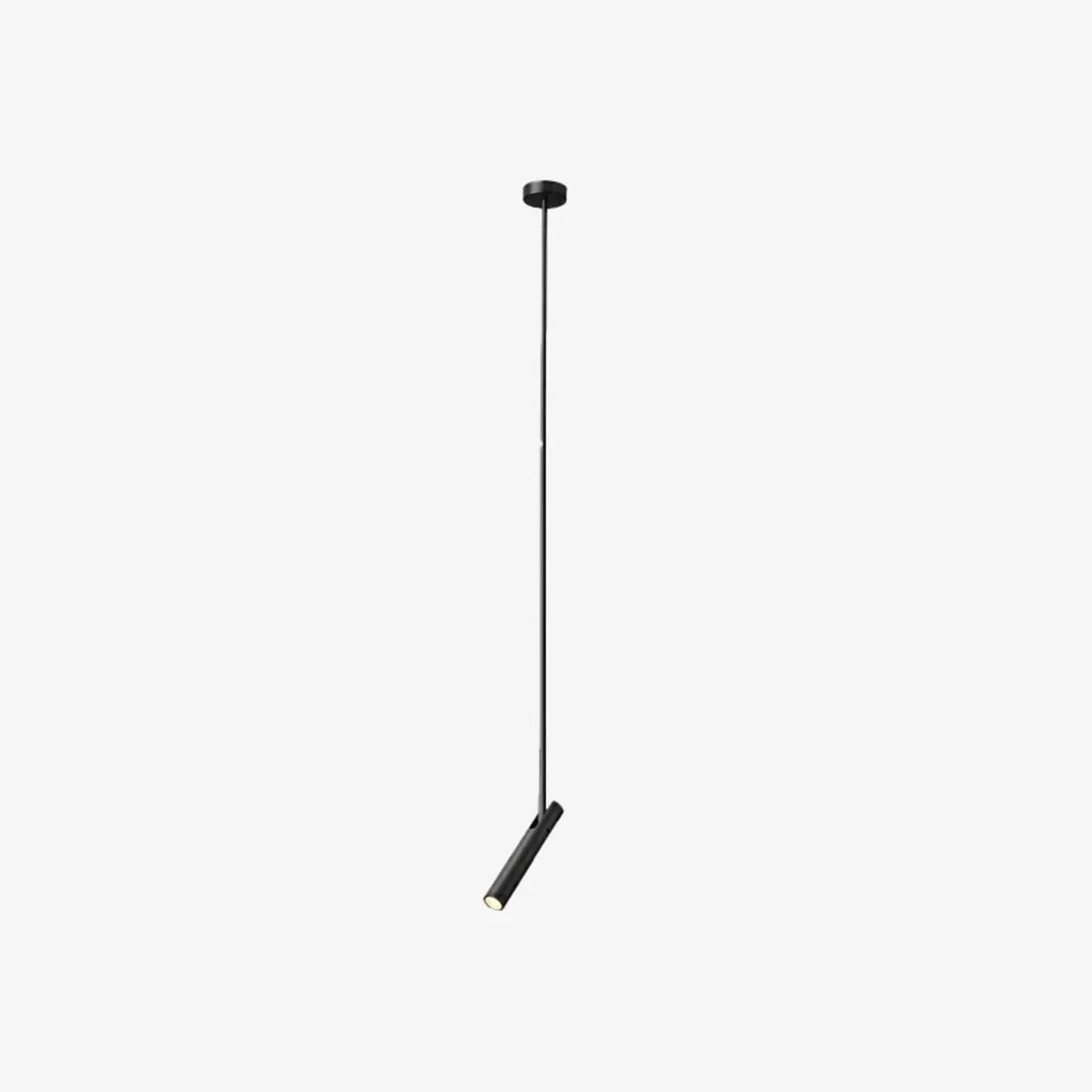 Minimalist Living Room Black Steel Cylinder Pendant Light Image - 5