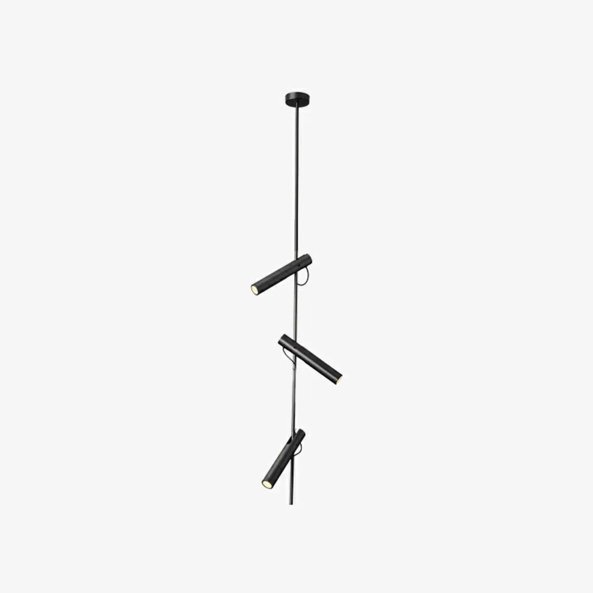 Minimalist Living Room Black Steel Cylinder Pendant Light Image - 7