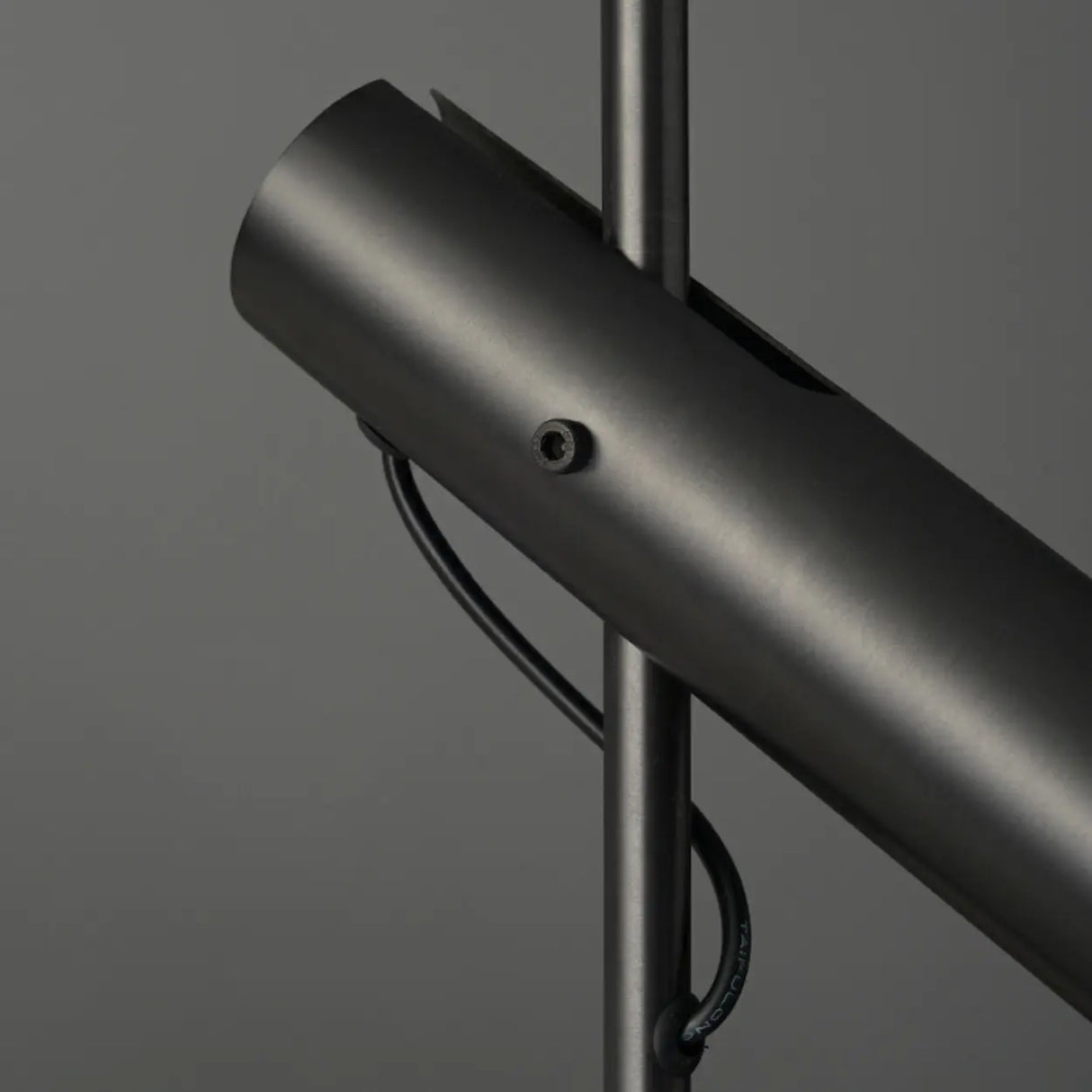 Minimalist Living Room Black Steel Cylinder Pendant Light Image - 9
