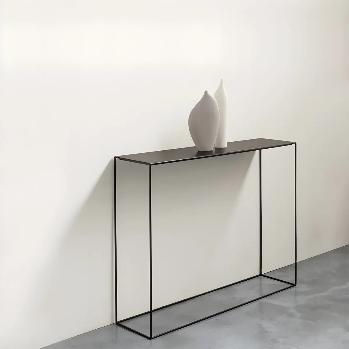 Minimalist Metal Black Stain Resistant Console Table Image - 12