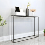 Minimalist Metal Black Stain Resistant Console Table Image - 15