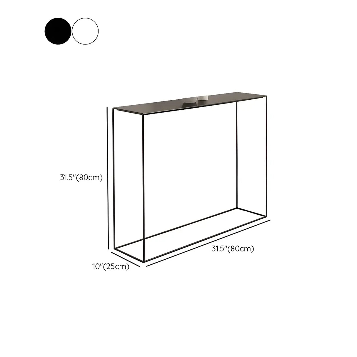 Minimalist Metal Black Stain Resistant Console Table Image - 17