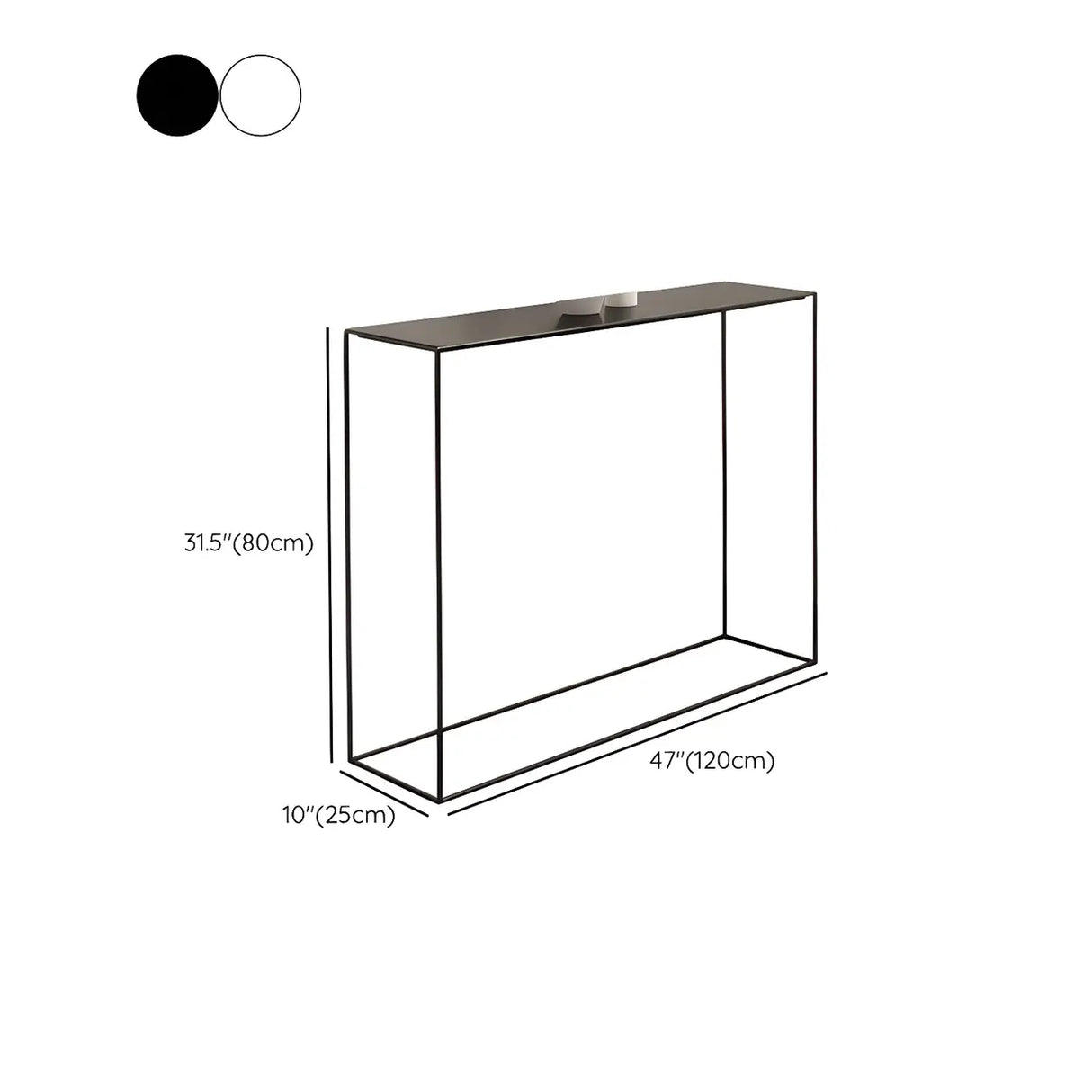 Minimalist Metal Black Stain Resistant Console Table Image - 19